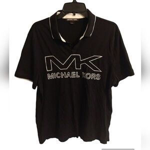 Michael kors logo men's polo  top Large Black Classic,Preppy